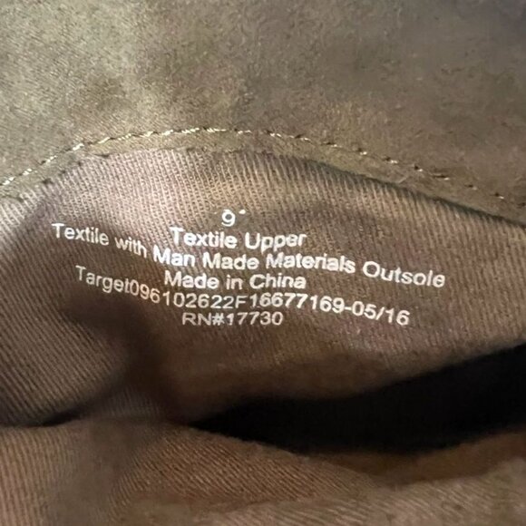 Merona Khaki Western Ankle Boots Block Heel Size 9 Faux Suede New NWT - Picture 7 of 9